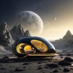 Una casa futurista en un paisaje lunar que representa cómo la tecnología está transformando los viajes.