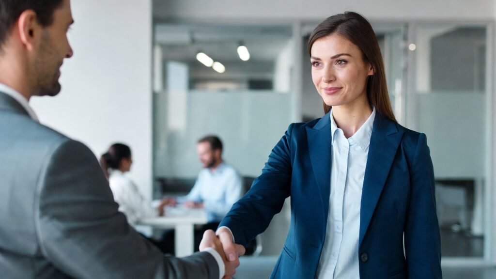 Cómo superar el miedo al rechazo en ventas y emprendimiento Profesionales cerrando un acuerdo de negocios, superando el miedo al rechazo en ventas y emprendimiento