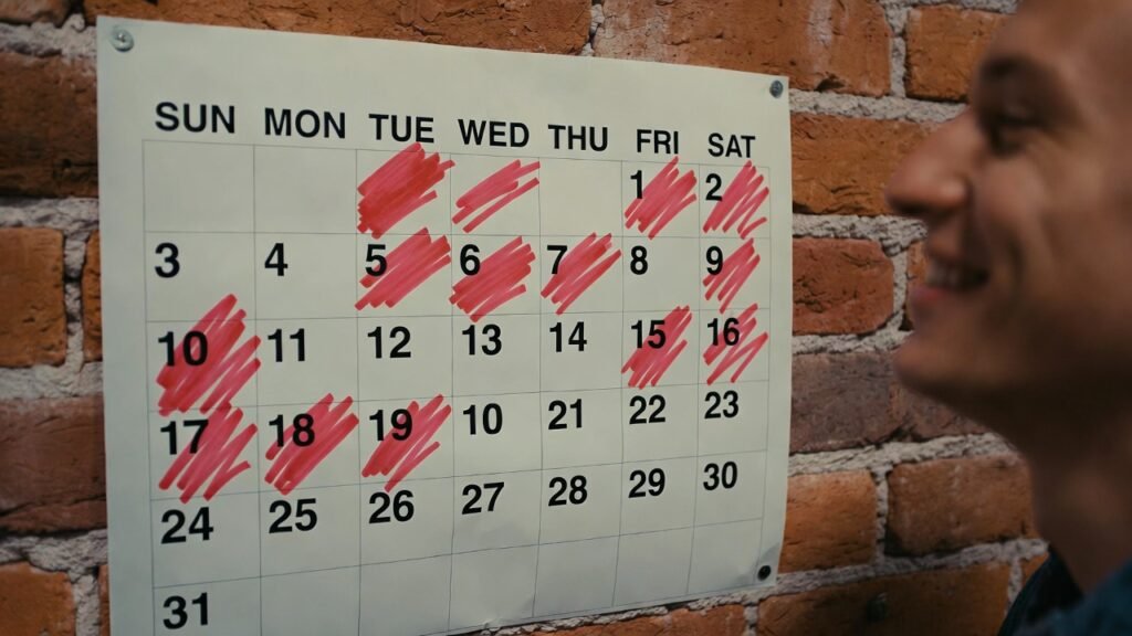 Terapia de rechazo: 100 días transformando el miedo en fortaleza Calendario con días marcados mostrando el progreso del reto de 100 días de terapia de rechazo